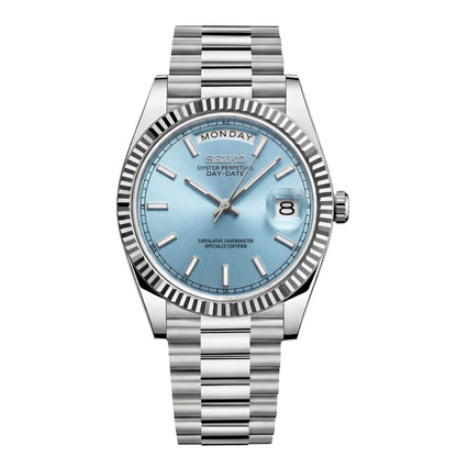 SEIKOJUST DAY-DATE ICE BLUE