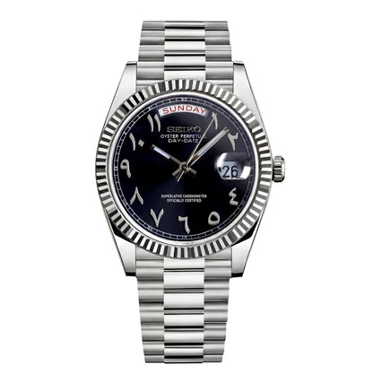 SEIKO JUST DAY-DATE ARABIC BLACK