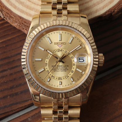 SEIKOJUST SKY-DWELLER GOLD
