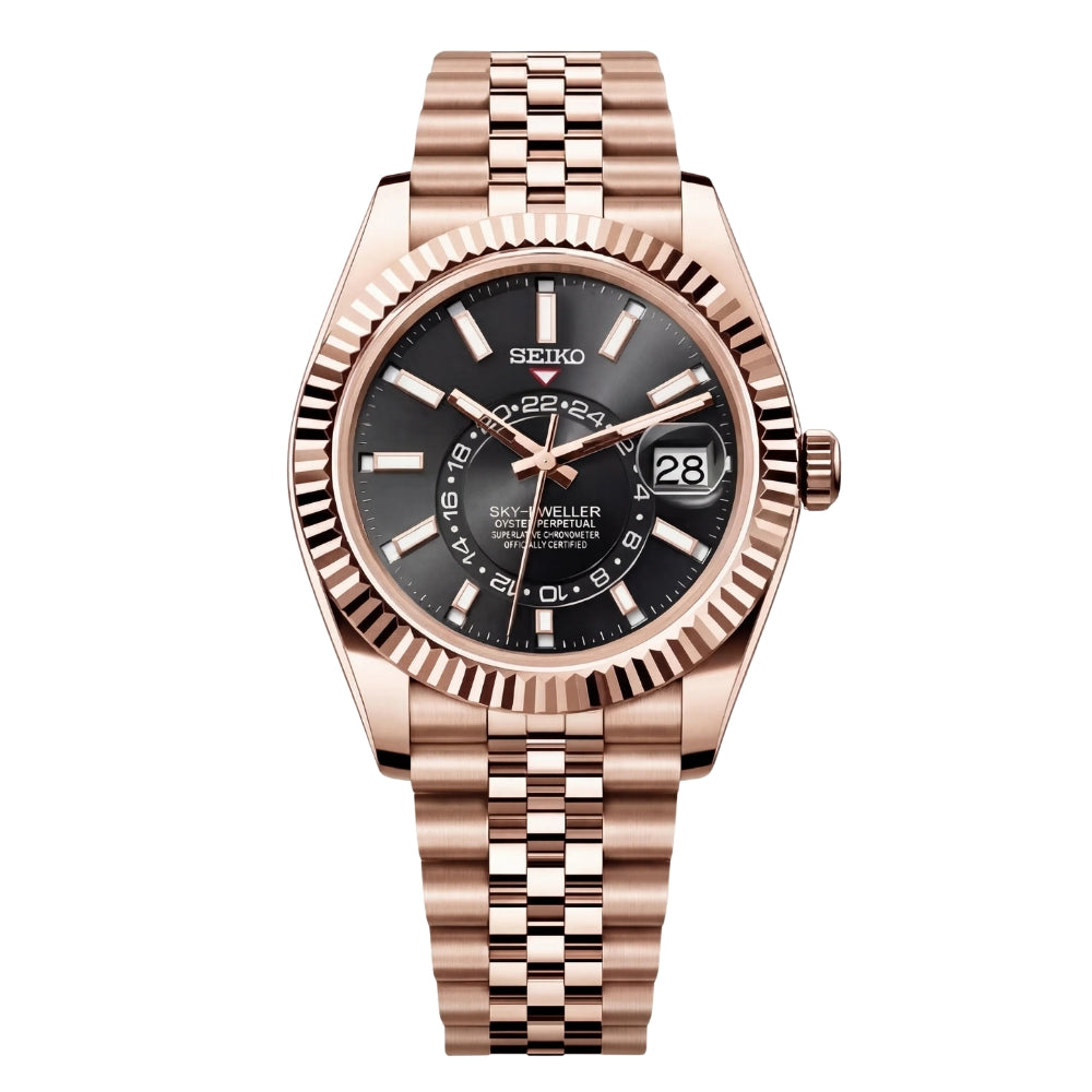 SEIKOJUST SKY-DWELLER BLACK (ROSE GOLD)