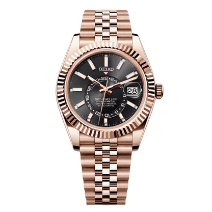 SEIKOJUST SKY-DWELLER BLACK (ROSE GOLD)
