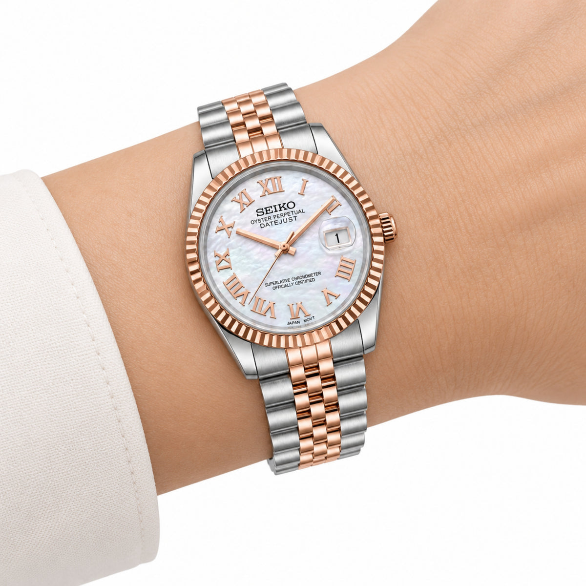 LADYJUST WHITE PEARL ROMAN (TWO TONES)