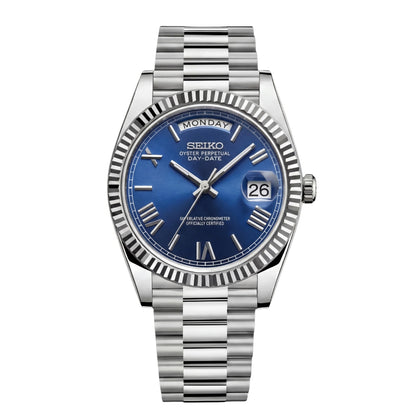 SEIKOJUST DAY-DATE BLUE ROMAN