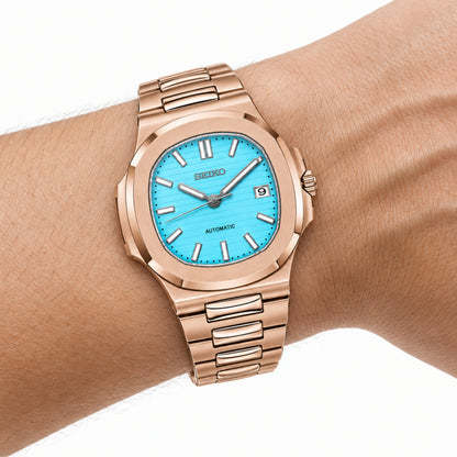 NAUTIKO ROSE GOLD TIFFANY BLUE