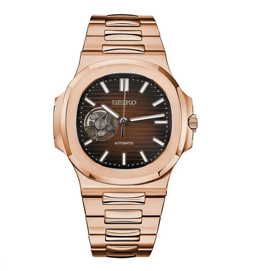 NAUTIKO ROSE GOLD CHOCOLATE OPEN HEART