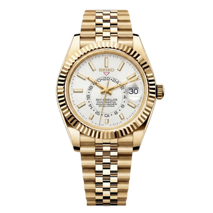 SEIKOJUST SKY-DWELLER WHITE (GOLD)