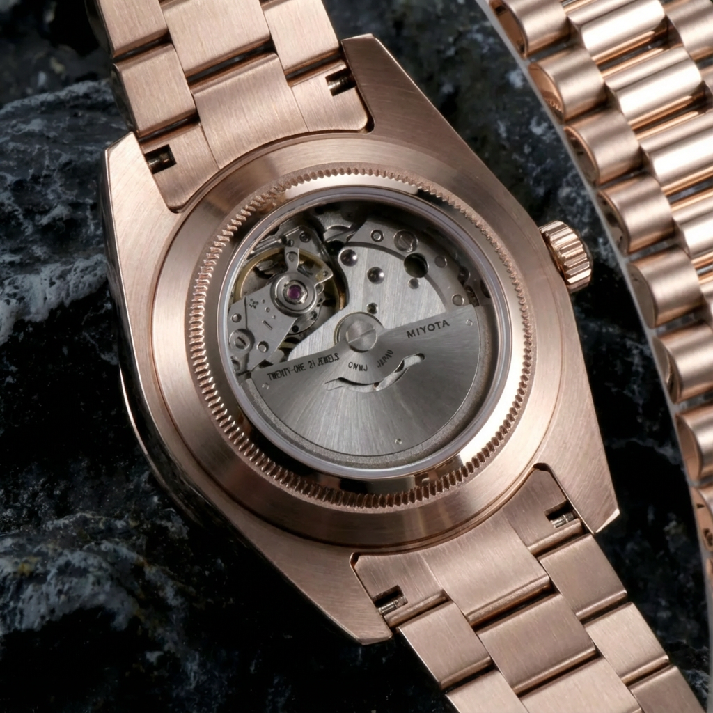 SEIKO JUST DAY-DATE CHOCOLATE ARABIC ROSE GOLD