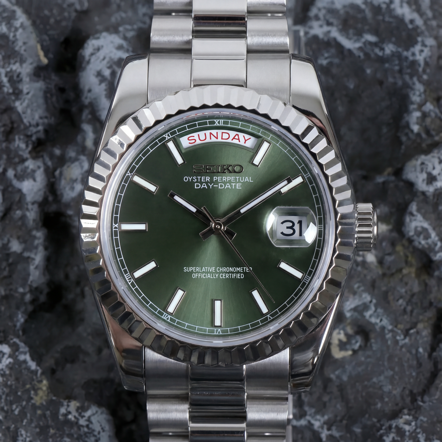 SEIKO JUST DAY-DATE MINT GREEN